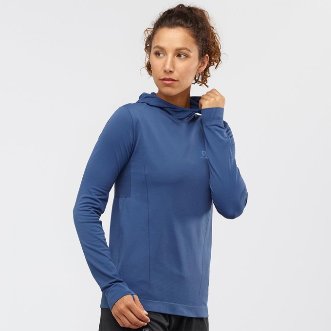 Dámské Mezivrstvy Salomon AGILE MID HOODIE W SEAMLESS Tmavě | CZ-45206KS