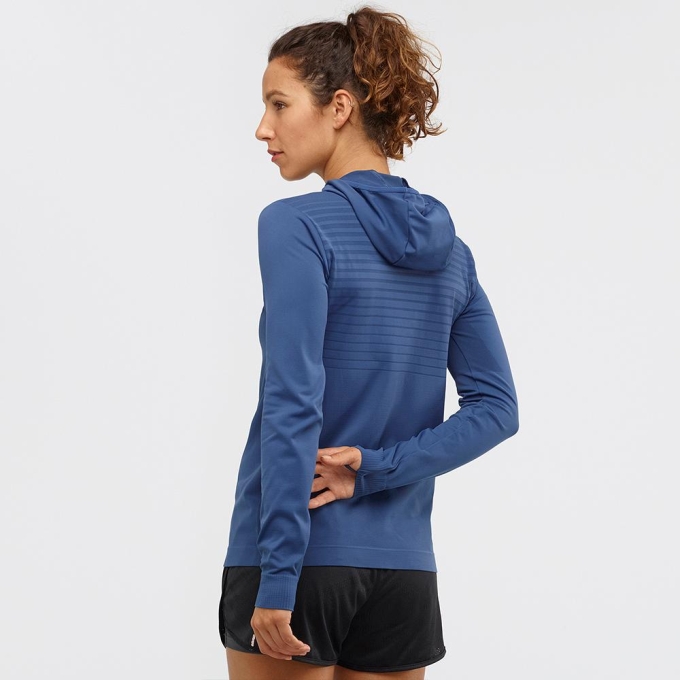 Dámské Mezivrstvy Salomon AGILE MID HOODIE W SEAMLESS Tmavě | CZ-45206KS