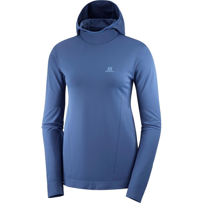 Dámské Mezivrstvy Salomon AGILE MID HOODIE W SEAMLESS Tmavě | CZ-45206KS