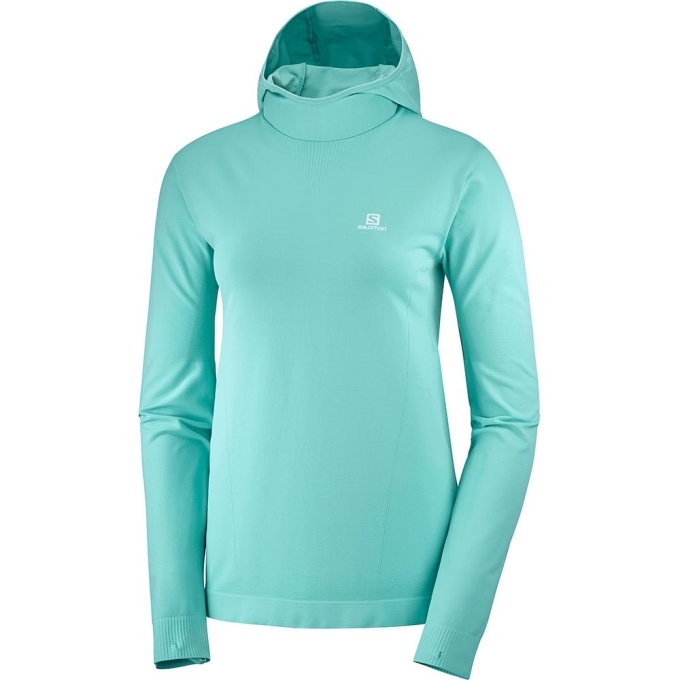 Dámské Mezivrstvy Salomon AGILE MID HOODIE W SEAMLESS Tyrkysové | CZ-64238UL