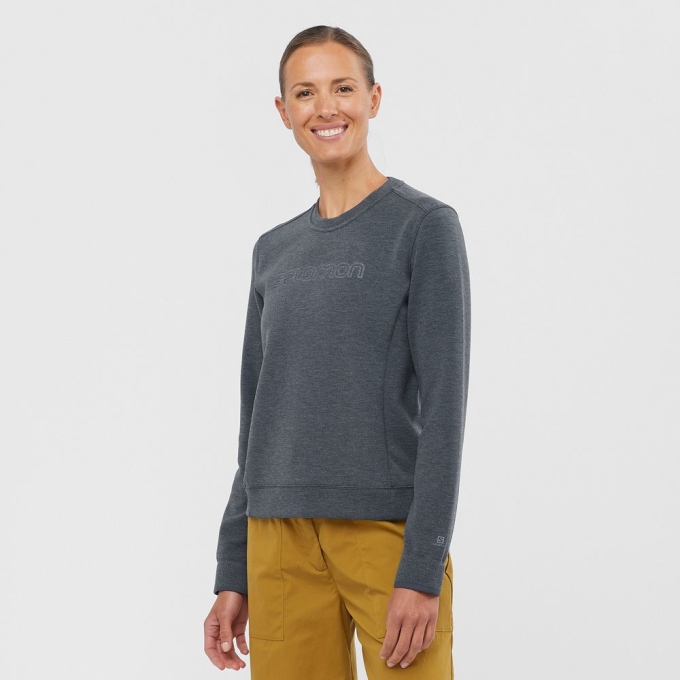 Dámské Mezivrstvy Salomon COMET CREW NECK PULL W Tmavě Šedé | CZ-69175IH