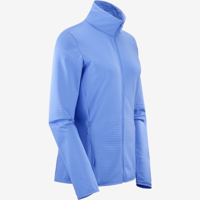 Dámské Mezivrstvy Salomon ESSENTIAL LIGHTWARM Full Zip Střední Vrstva Jacket Blankyt | CZ-50637WP