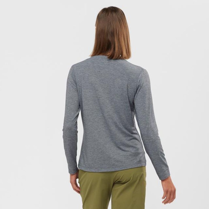 Dámské Mezivrstvy Salomon ESSENTIAL LONG SLEEVE Černé | CZ-67382UD