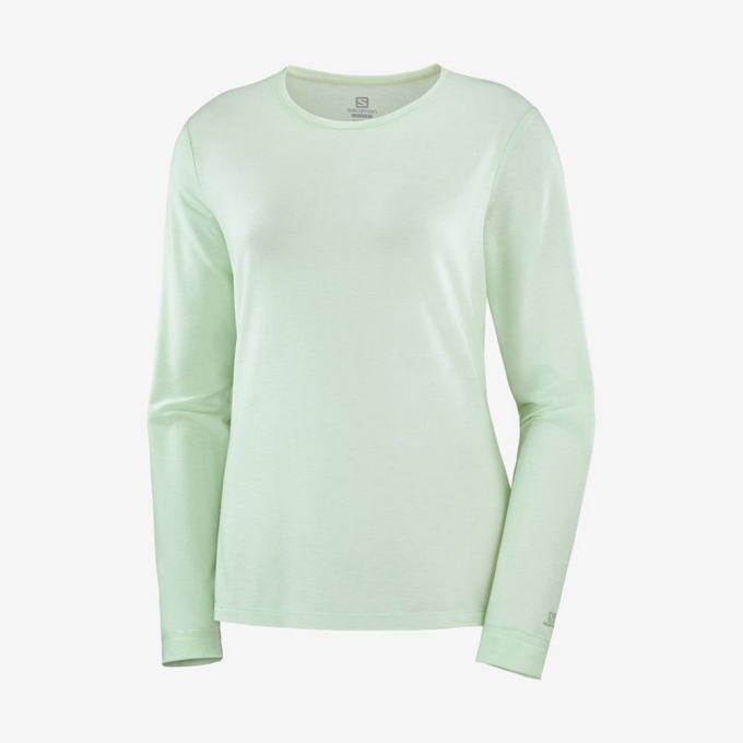 Dámské Mezivrstvy Salomon ESSENTIAL LONG SLEEVE Černé | CZ-67382UD