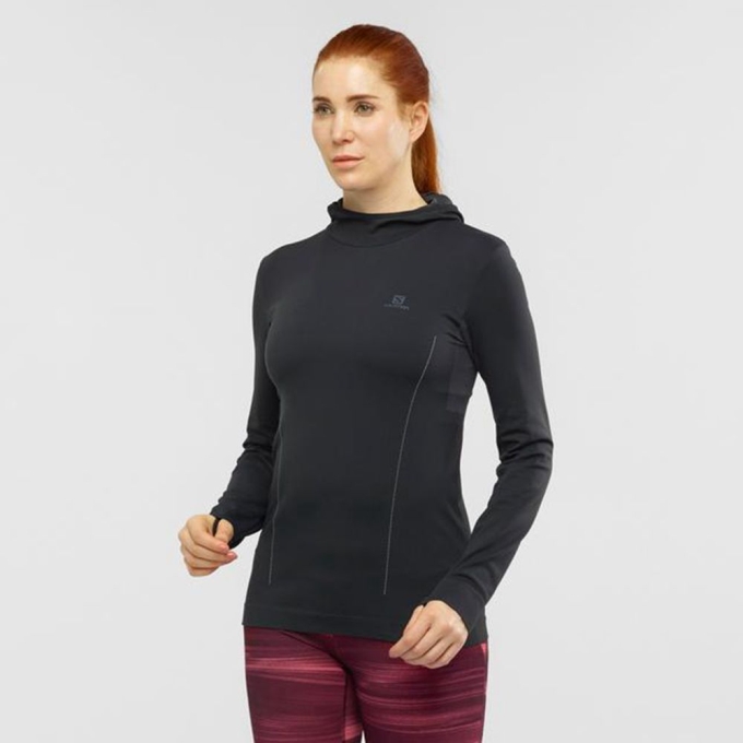 Dámské Mezivrstvy Salomon ESSENTIAL SEAMLESS HOODIE Béžový | CZ-86924TH