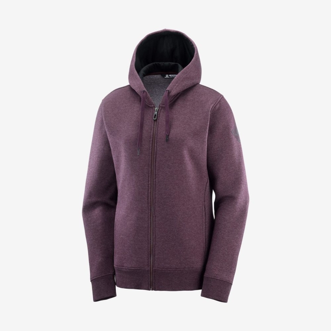 Dámské Mezivrstvy Salomon ESSENTIAL WARM Jacket Hoodie Vínové | CZ-84930OW