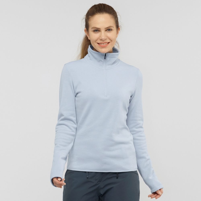 Dámské Mezivrstvy Salomon WARM AMBITION HALF ZIP W Jacket Blankyt | CZ-98562OS