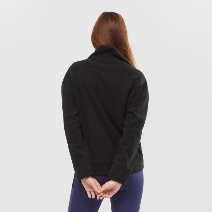 Dámské Mikiny Salomon OUTLIFE MIDLAYER W Crewneck Černé | CZ-87652TK