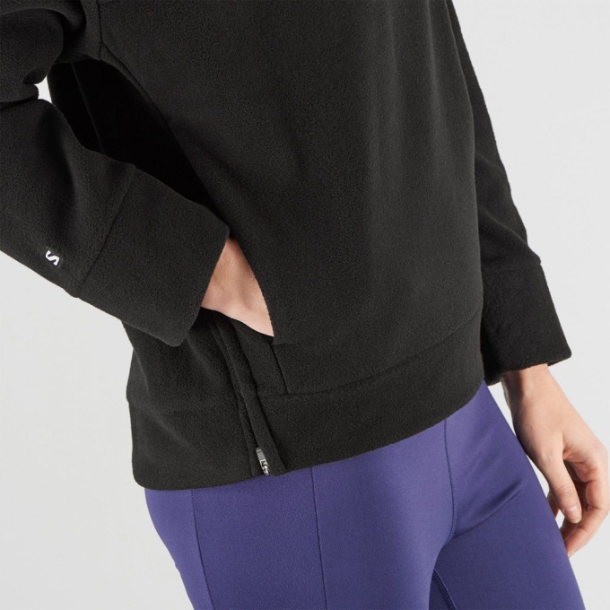 Dámské Mikiny Salomon OUTLIFE MIDLAYER W Crewneck Černé | CZ-87652TK