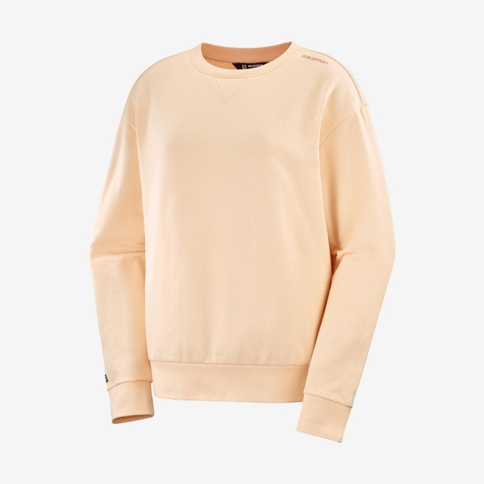 Dámské Mikiny Salomon OUTLIFE SUMMER Crewneck Béžový | CZ-91530DS