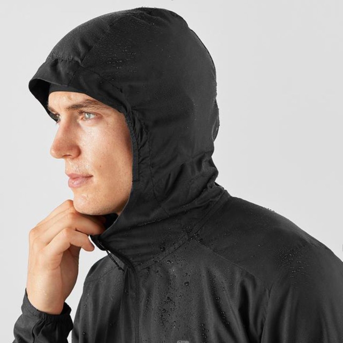 Pánské Mezivrstvy Salomon AGILE FZ HOODIE Černé | CZ-21309CH