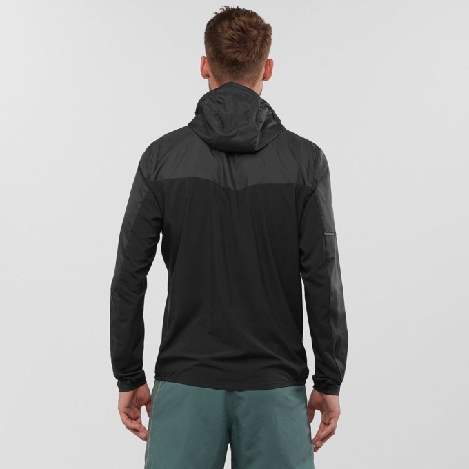 Pánské Mezivrstvy Salomon AGILE FZ HOODIE Černé | CZ-21309CH