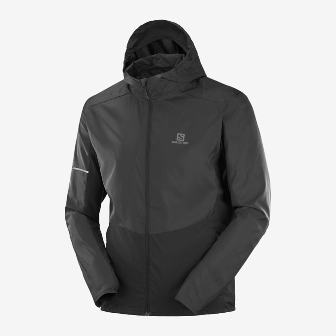 Pánské Mezivrstvy Salomon AGILE FZ HOODIE Černé | CZ-21309CH