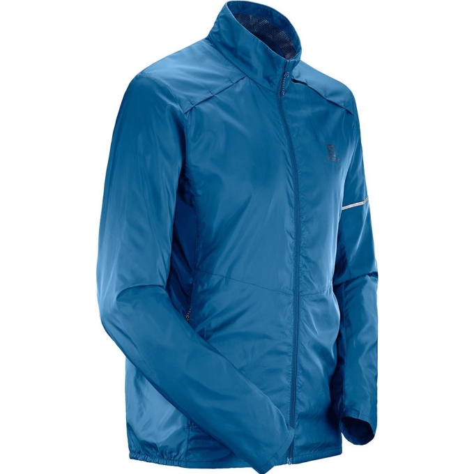 Pánské Mezivrstvy Salomon AGILE WIND JKT M Blankyt | CZ-29874CM