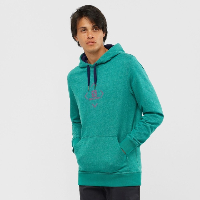 Pánské Mezivrstvy Salomon SHIFT HOODIE M Zelene | CZ-15839UD