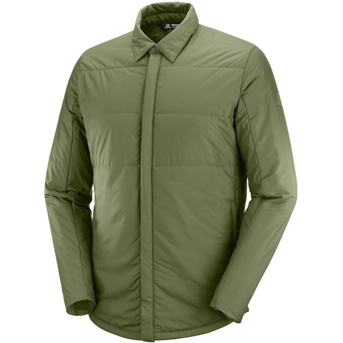 Pánské Mezivrstvy Salomon SNOWSHELTER INSULATED SHIRT M Olivy Zelené | CZ-40629EZ