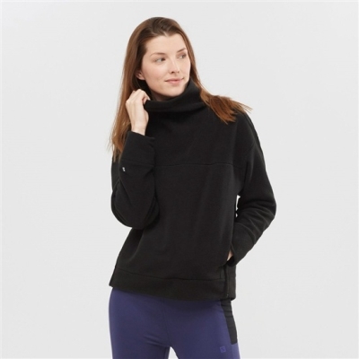 Dámské Mikiny Salomon OUTLIFE MIDLAYER W Crewneck Černé | CZ-87652TK