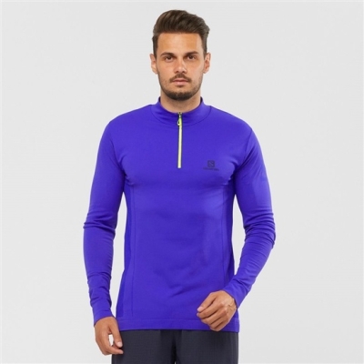 Pánské Mezivrstvy Salomon ESSENTIAL SEAMLESS Cross-Country Skiing Blankyt | CZ-04158PS