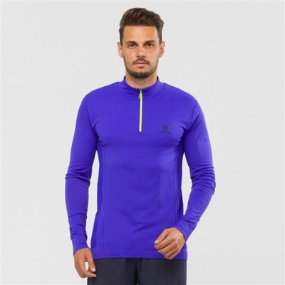 Pánské Mezivrstvy Salomon EXPLORE SEAMLESS HALF ZIP Blankyt | CZ-24670PB